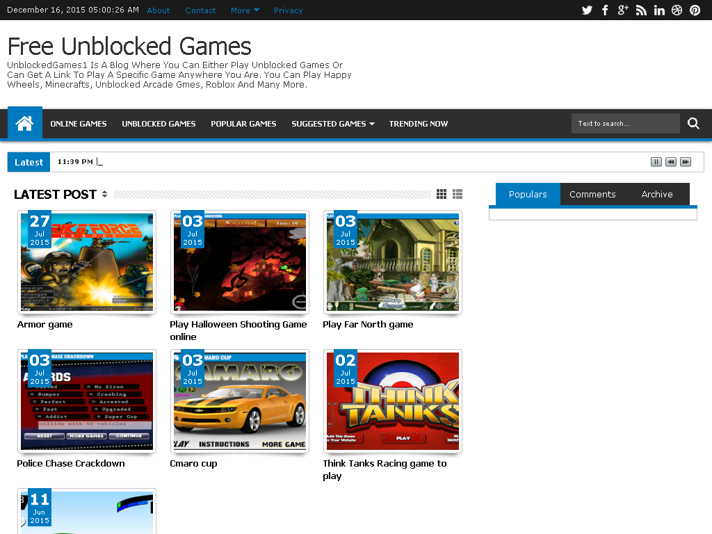 Unblocked Games Web Directory